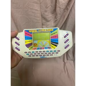 Vtg 1995 Tiger Electronics Wheel Of Fortune Handheld Game w/ 2 Cartridges Tested